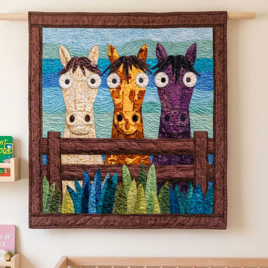 Dreamy Horse Quilt Blanket - Quilted Blanket by OtterMia