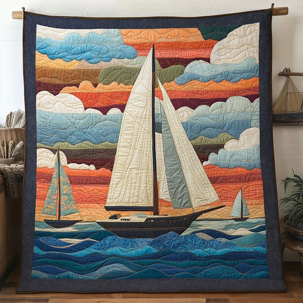 Drift Sailboat Quilt Blanket