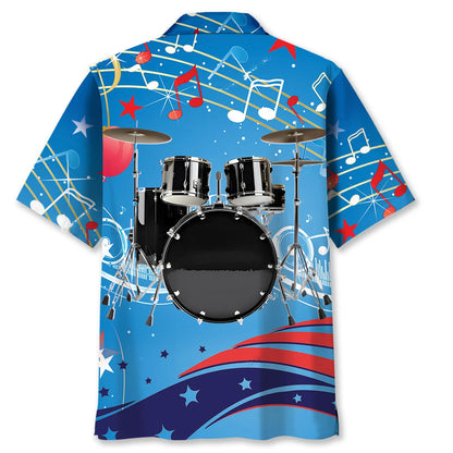 Drum 4th of July Celebrations Hawaiian Shirt