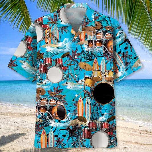Drum Beach Hawaiian Shirt - S - hawaiian shirt