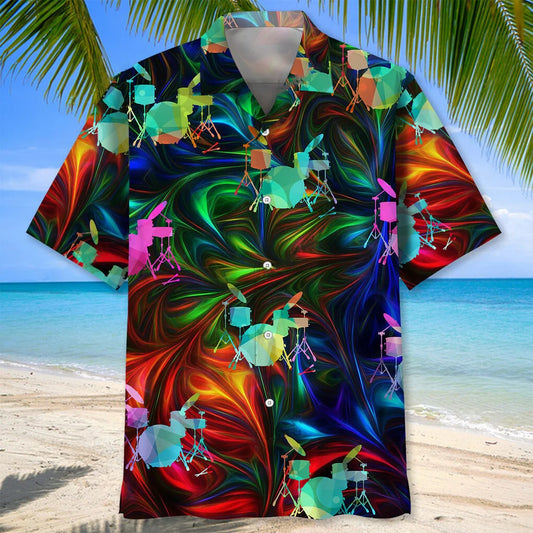 Drum Color Hawaiian Shirt - S - hawaiian shirt