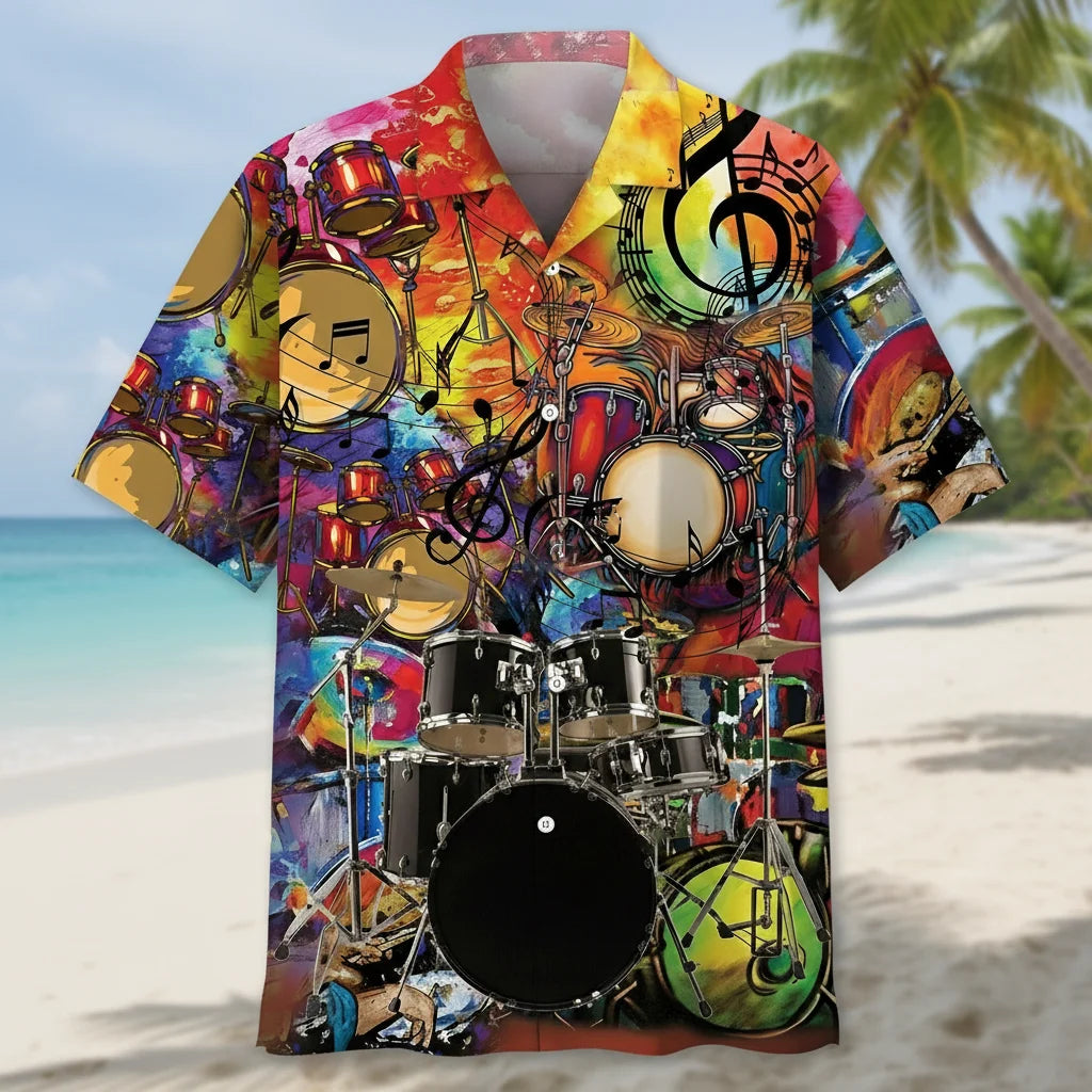 Drum Color Hawaiian Shirt