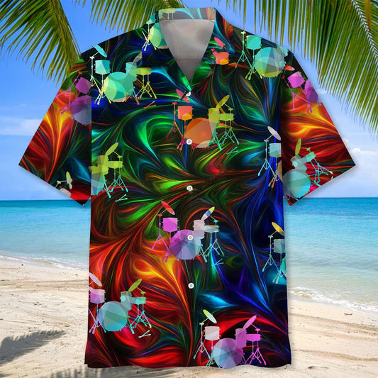Drum Colorful Hawaiian Shirt - S - hawaiian shirt