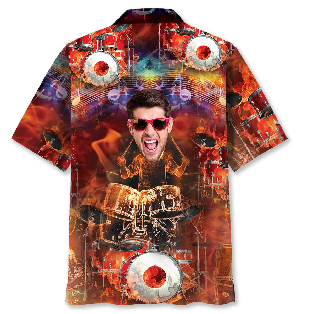 Drum Fire Custom Photo Hawaiian Shirt