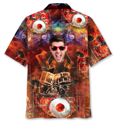 Drum Fire Custom Photo Hawaiian Shirt