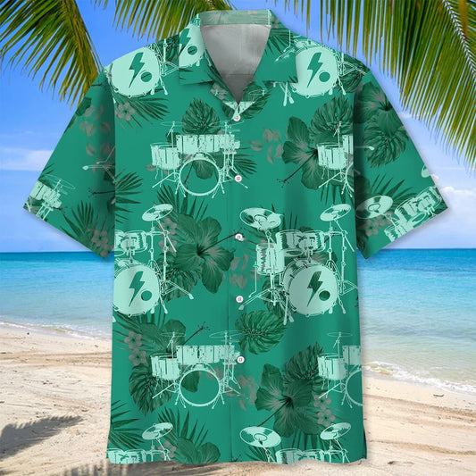 Drum Kelly Green Hawaiian Shirt - S - hawaiian shirt
