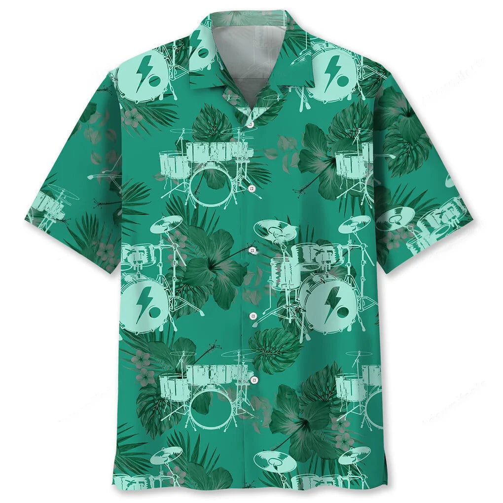 Drum Kelly Green Hawaiian Shirt