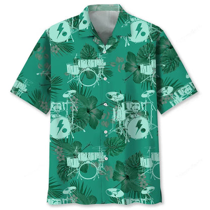 Drum Kelly Green Hawaiian Shirt