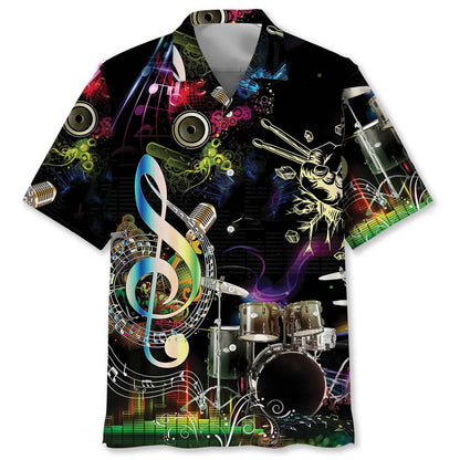 Drum Neon Light Hawaiian Shirt