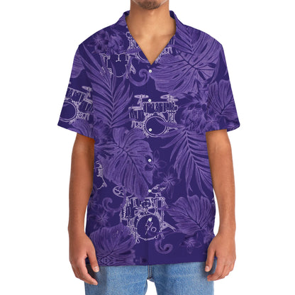Drum Purple Tropical Hawaiian Shirt