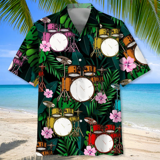 Drum Tropical Hawaiian Shirt - S - hawaiian shirt