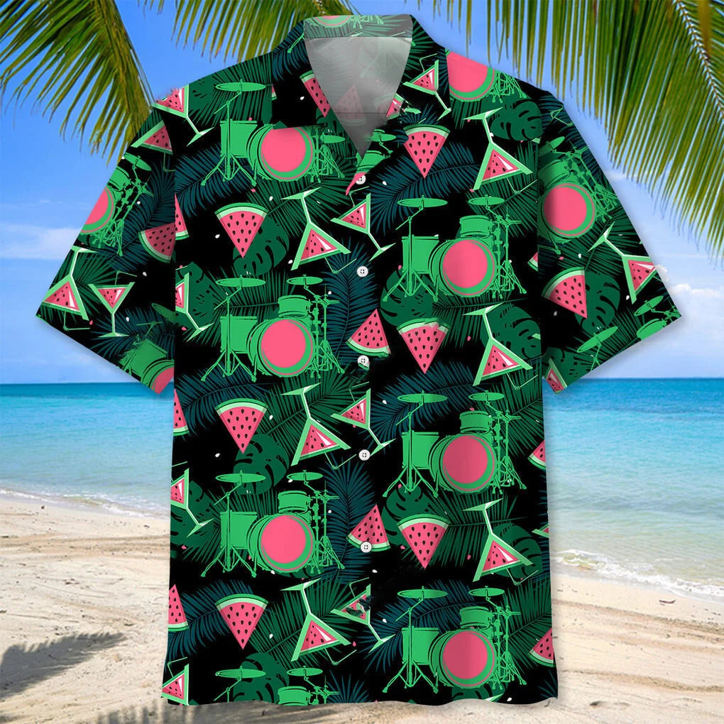 Drum Watermelon Hawaiian Shirt