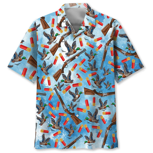 Duck Hunting Blue Hawaiian Shirt