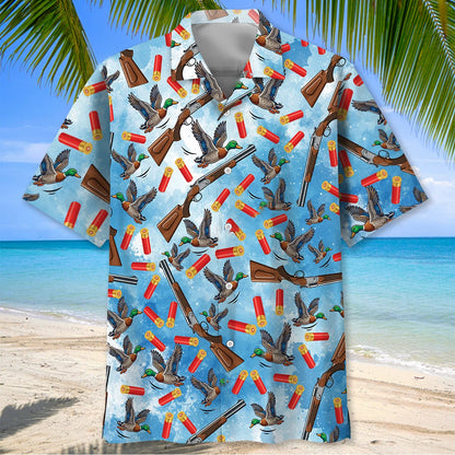 Duck Hunting Blue Hawaiian Shirt