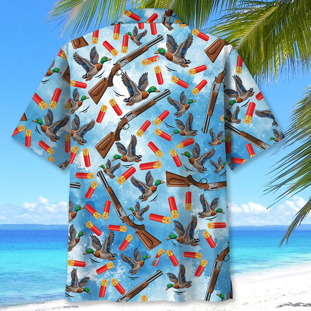Duck Hunting Blue Hawaiian Shirt