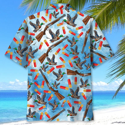 Duck Hunting Blue Hawaiian Shirt