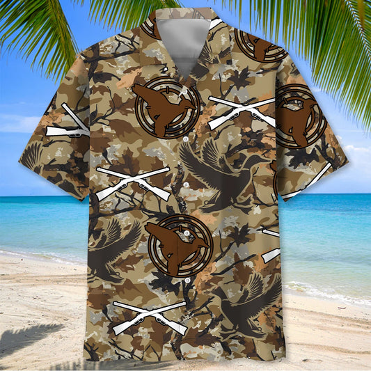 Duck Hunting Camouflage Hawaiian Shirt - S - hawaiian shirt