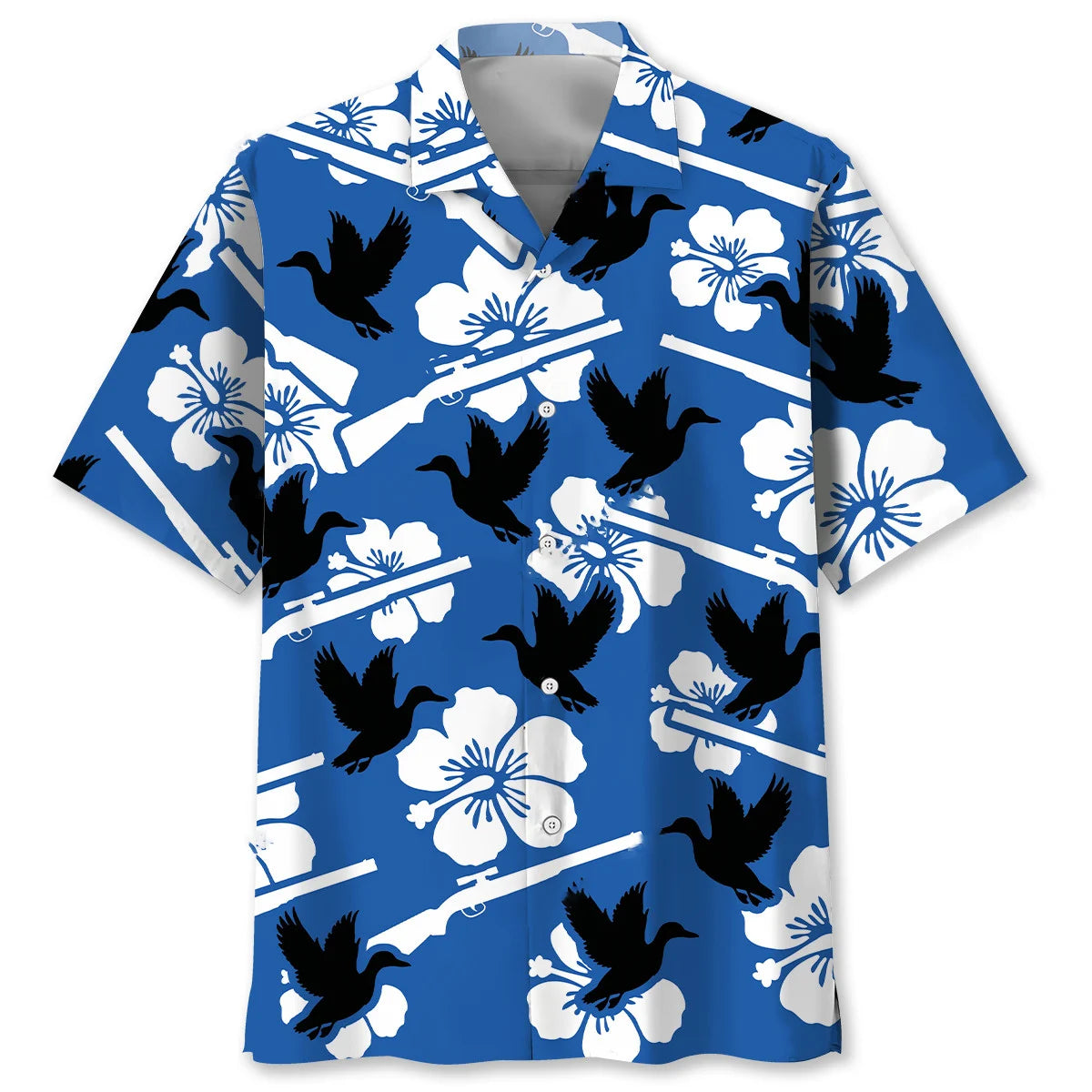 Duck Hunting Hibiscus Hawaiian Shirt