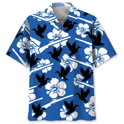 Duck Hunting Hibiscus Hawaiian Shirt