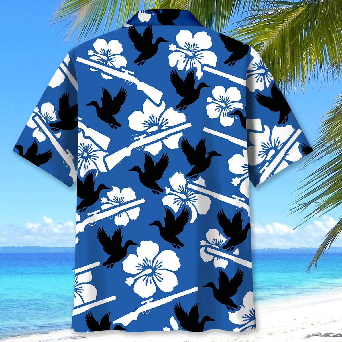 Duck Hunting Hibiscus Hawaiian Shirt