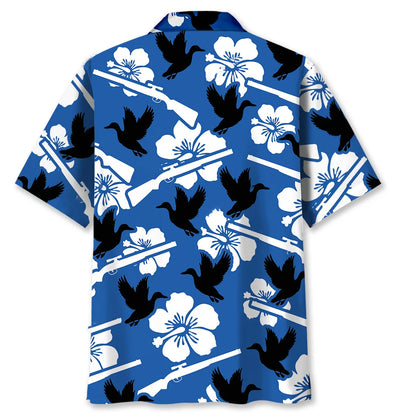 Duck Hunting Hibiscus Hawaiian Shirt