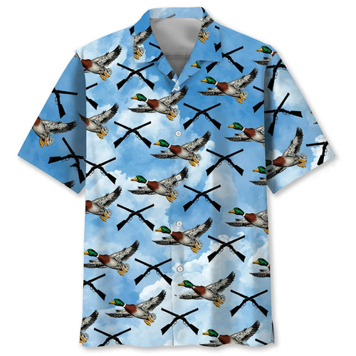 Duck Hunting Sky Hawaiian Shirt