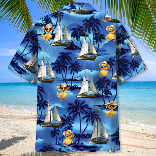 Duck Sailboat Vintage Hawaiian Shirt - S - hawaiian shirt