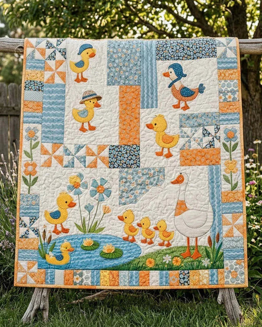 Duckling Duckling Quilt Blanket - Quilted Blanket by OtterMia