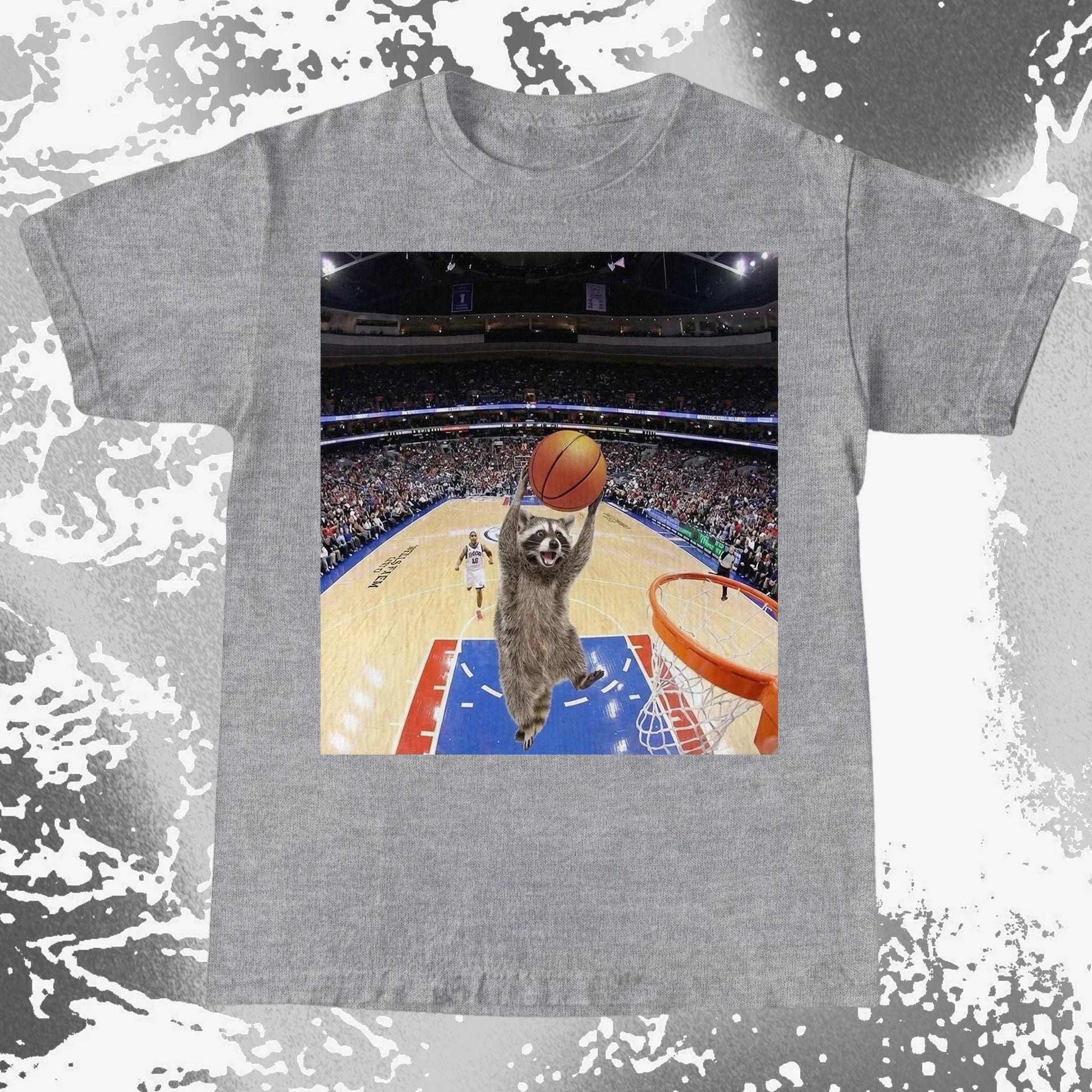 Raccoon Dunk Basketball Shirt – Flying Without Permission, funny meme tee gift (view 16)