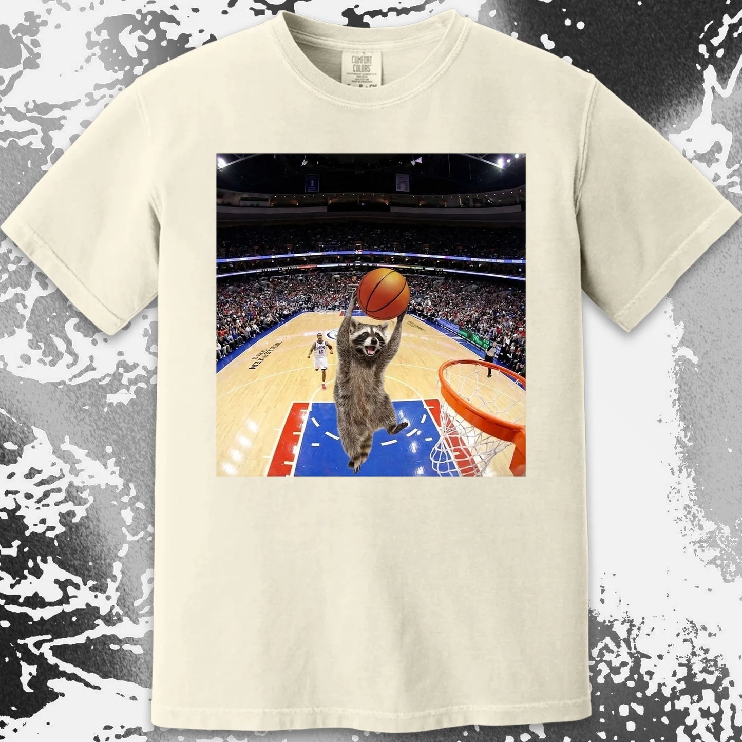 Raccoon Dunk Basketball Shirt – Flying Without Permission, funny meme tee gift (view 18)