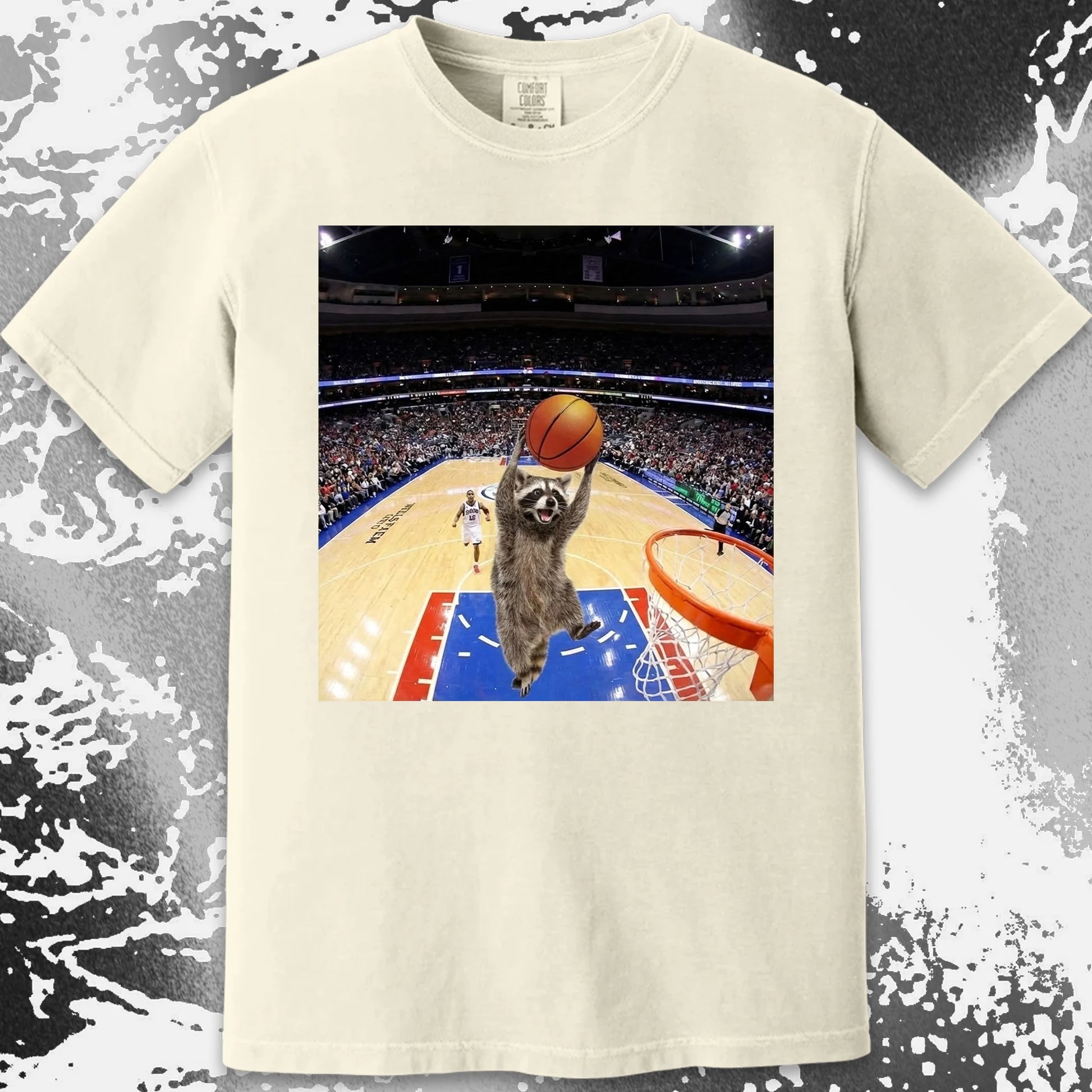 Raccoon Dunk Basketball Shirt – Flying Without Permission, funny meme tee gift (view 18)