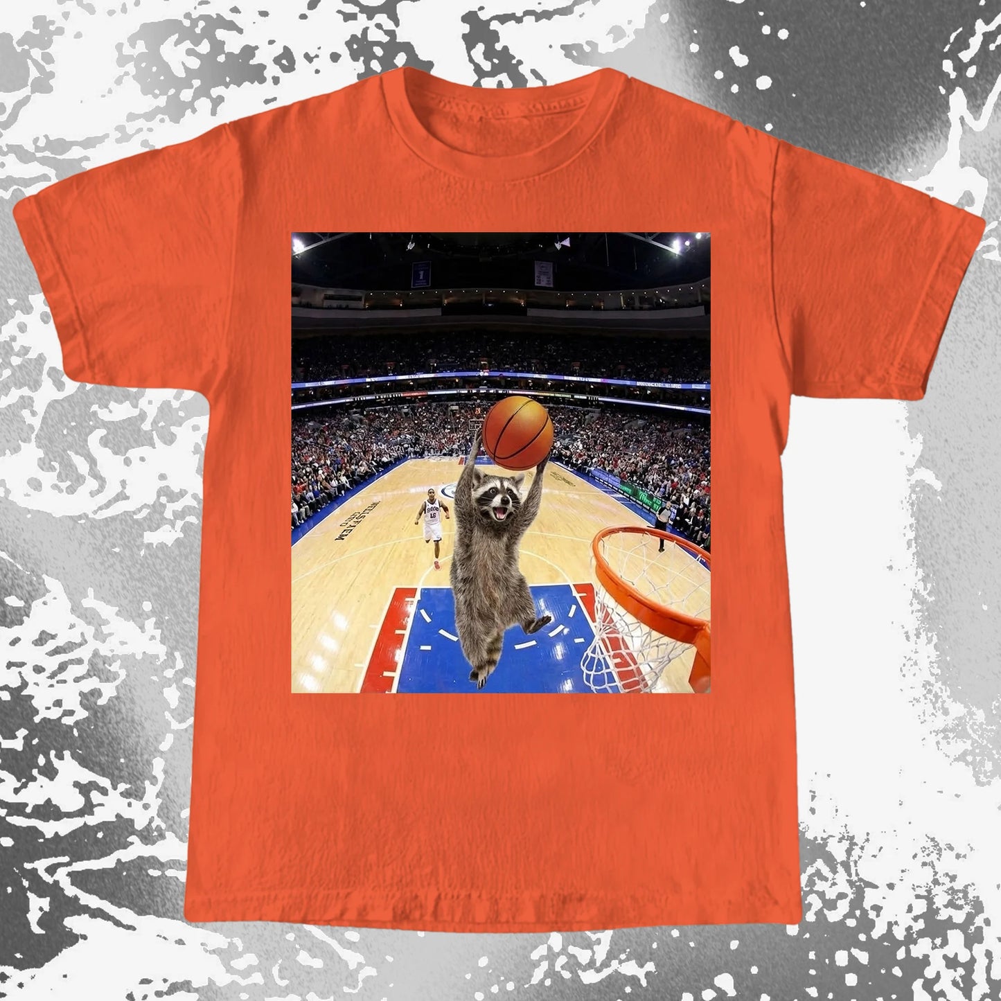 Raccoon Dunk Basketball Shirt – Flying Without Permission, funny meme tee gift (view 4)
