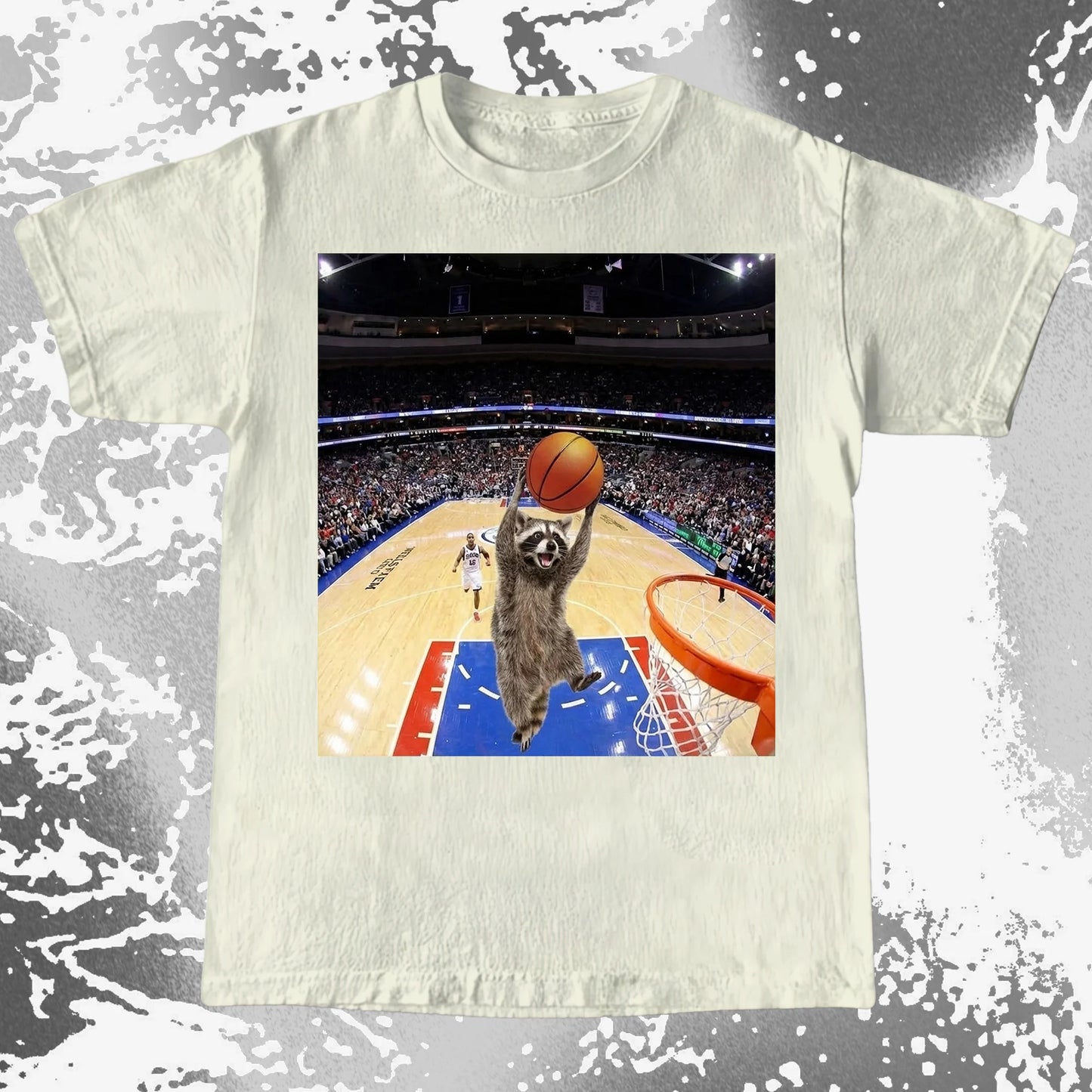 Raccoon Dunk Basketball Shirt – Flying Without Permission, funny meme tee gift (view 6)