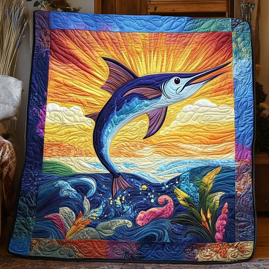Dynamic Marlin Quilt Blanket