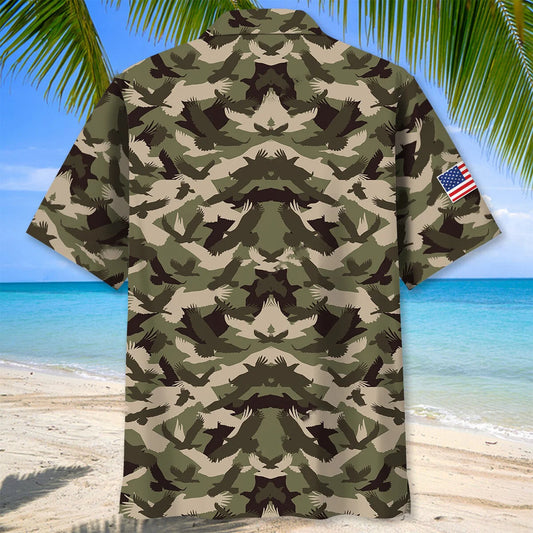 Eagle Camouflage Patriotic Day Hawaiian Shirt - S - hawaiian shirt