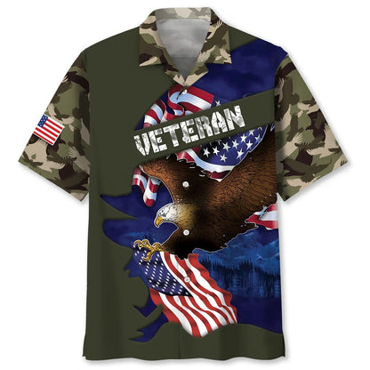 Eagle Camouflage Patriotic Day Hawaiian Shirt