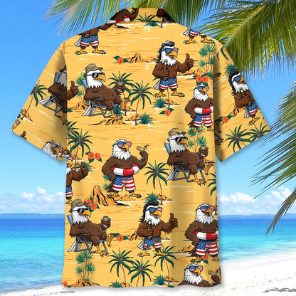 Eagle Chilling Beach Hawaiian Shirt