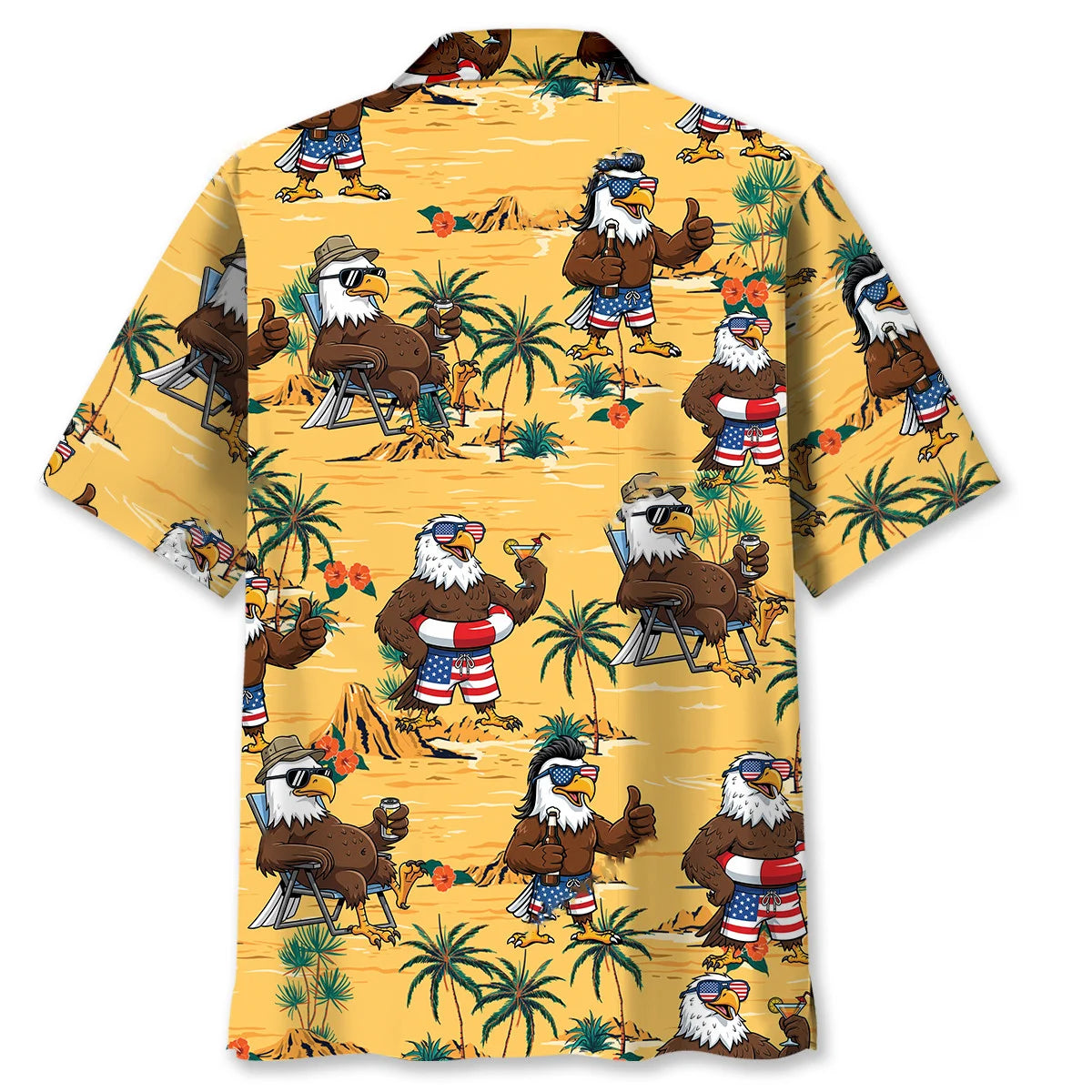 Eagle Chilling Beach Hawaiian Shirt