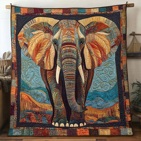 Earth Flame Elephant Quilt Blanket