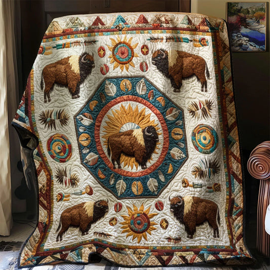 Earth Spirit Bison Quilt Blanket
