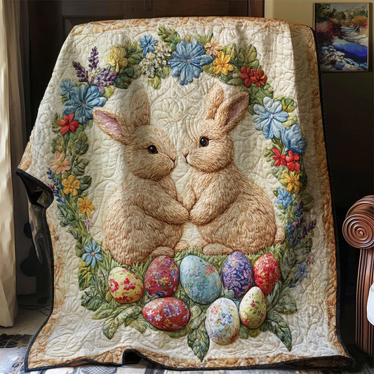 Easter Bunny Garden Quilt Blanket