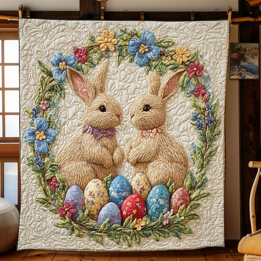 Easter Bunny Garden Quilt Blanket