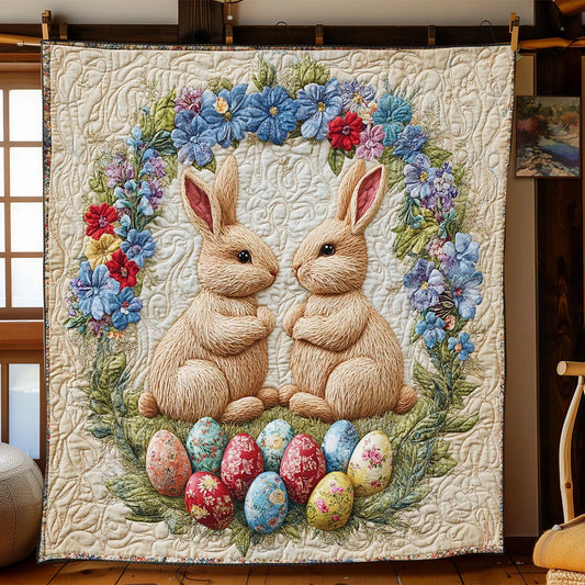 Easter Bunny Garden Quilt Blanket