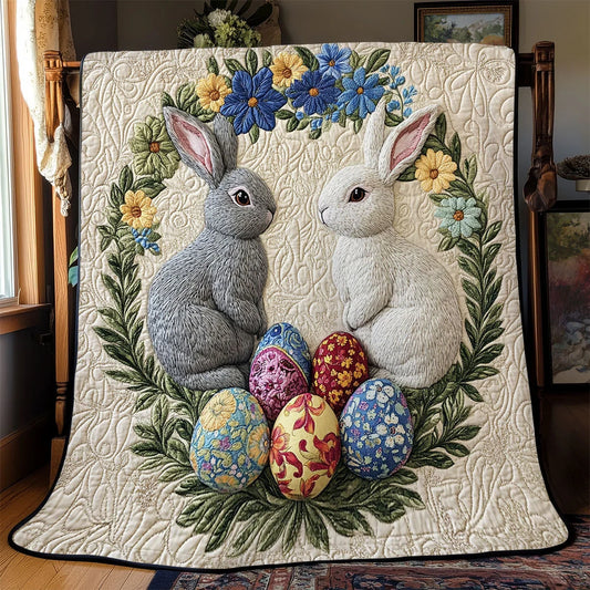 Easter Bunny Garden Quilt Blanket