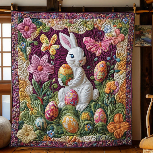 Easter Bunny Meadow Quilt Blanket