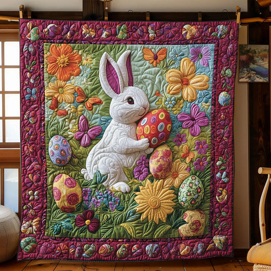Easter Bunny Meadow Quilt Blanket