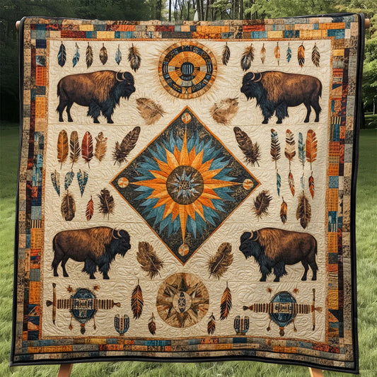 Echoes Of The Great Herd Quilt Blanket