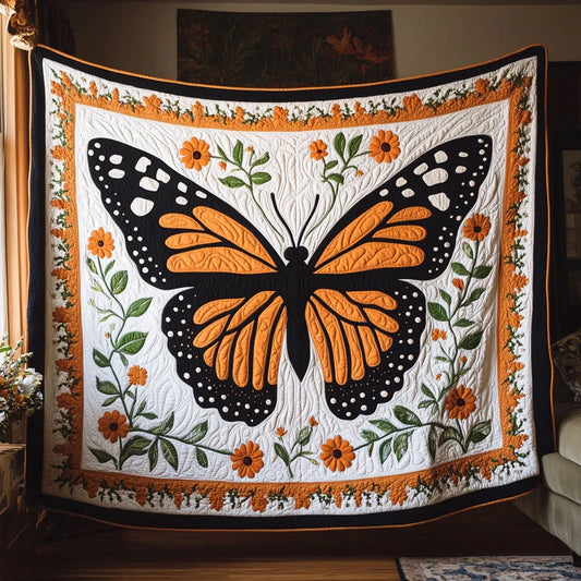 Eclipsed Monarch Quilt Blanket
