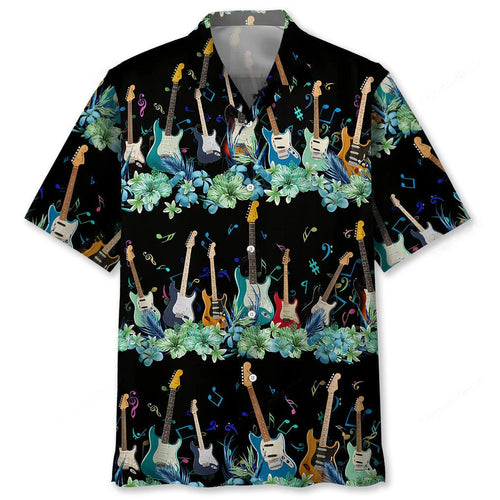 Electric Guitar Hawaiian Shirt - M - hawaiian shirt
