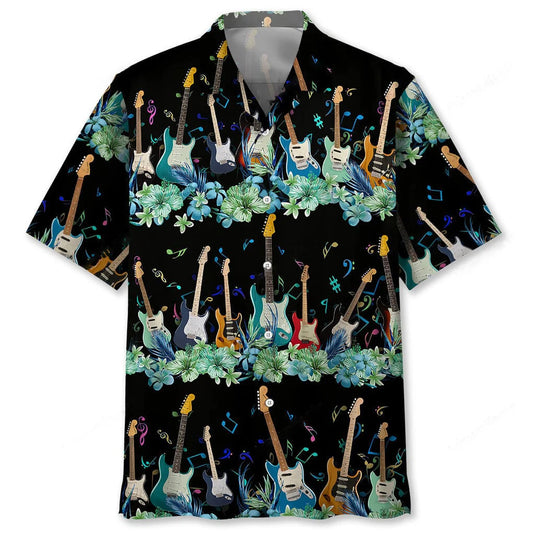 Electric Guitar Hawaiian Shirt - M - hawaiian shirt